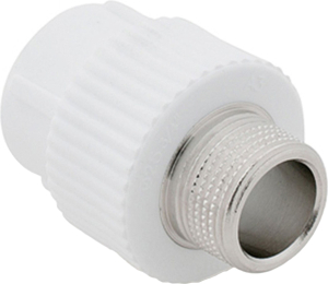 Муфта комбинированная PPR наружная резьба 25х3/4,  белый, RTP