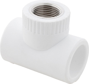 Тройник комбинированный PPR внутренняя резьба 20х 1/2,  белый, RTP
