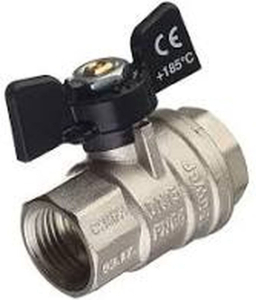 Кран шаровой латунь никелированная VALVOSANITARIA BUGATTI Oregon 302 1/2"