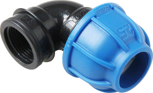 Отвод компрес, полипропилен внутренняя резьба 20х 1/2" для полиэтилен. труб, RTP