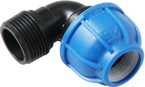 Отвод компрес., полипропилен наружная резьба 32х1" для полиэтилен. труб, RTP