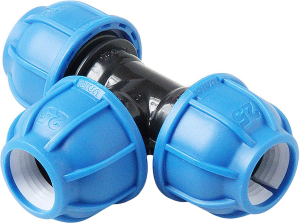 Тройник компрессионный, полипропилен 20, для полиэтиленовых труб, RTP