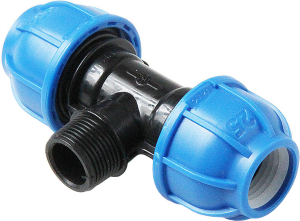 Тройник компрес., полипропилен наружн. резьба 25х 3/4" для полиэтилен. труб, RTP