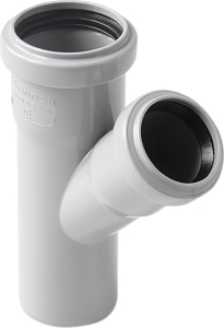 Тройник ВК ПП 50/50х45, серый, RTP