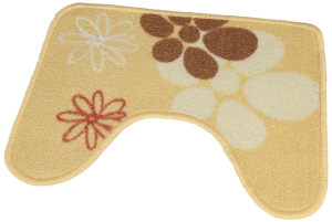 Коврик для туалета Цветы 40х50 см ворсовый бежевый