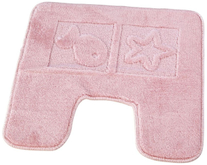 Коврик для туалета Fishes 50х50 см ворсовый розовый