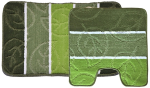 Комплект ковриков для ванной комнаты и туалета Dasch 80х50 см ворсовый зеленый