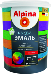 Эмаль фасадная Alpina Аква глянцевая прозрачная 0,9 л
