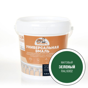 Эмаль универсальная ЭКСПЕРТ матовая гладкая зеленая 0,8 кг
