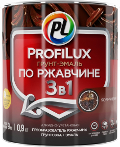 Эмаль по ржавчине Profilux глянцевая коричневая 0,9 кг