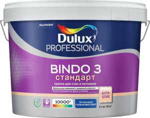 Краска для стен и потолков Dulux Bindo 3 ВС 9 л