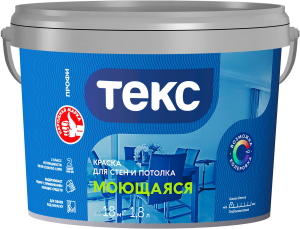 Краска интерьерная ТЕКС Профи гладкая моющаяся глубокоматовая база А 1,8 л