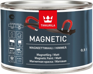 Краска магнитная по бетону Tikkurila Magnetic матовая гладкая серая 0,5 л