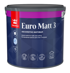 Краска интерьерная Tikkurila Euro White глубокоматовая белая 2,7 л
