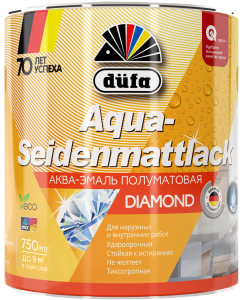 Эмаль универсальная dufa Aqua-Seidenmattlack белая 0,75 л