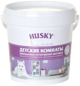 Краска интерьерная HUSKY матовая белая 0,9 л