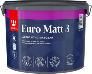 Краска интерьерная Tikkurila Euro Matt 3 матовая база C 9 л