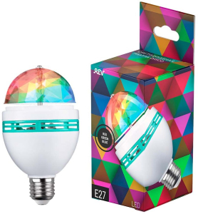 Светодиодная диско-лампа REV E27 3 Вт груша