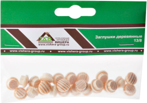 Мебельная заглушка древесина светло-коричневая 8 мм 25 шт