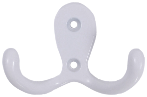 Крючок мебельный Larvij двойной белый 