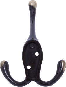 Крючок мебельный Larvij тройной латунь антик 