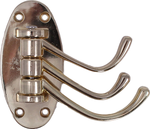 Крючок мебельный Larvij тройной золотой 