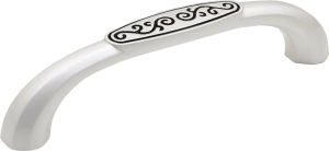 Мебельная ручка рейлинг JET 190 серебро с чернением 96 мм