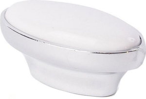 Ручка мебельная кнопка Larvij хром-белый