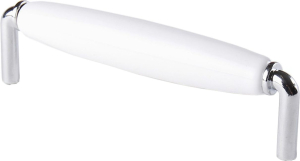 Мебельная ручка-скоба Larvij Лион  белый-хром 128 мм