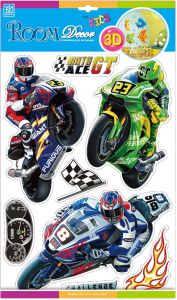 Наклейки декоративные Room Decor Bestkom Мотоциклы 3D 29x41 мм 8 шт