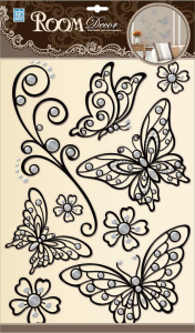 Наклейки декоративные Room Decor Bestkom Бабочки ажурные №2 29x41 мм 9 шт