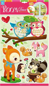 Наклейка декоративные Room Decor Зверята 41x29 см влагостойкие