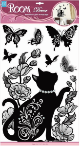 Наклейки декоративные Room Decor Кошечка 50x32 см влагостойкие