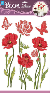 Наклейки декоративные Room Decor Bestkom Красные маки 32x50 мм