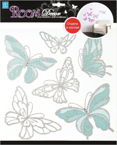 Наклейки декоративные Room Decor Бабочки №6 30,5x30,5 см влагостойкие