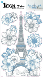 Наклейки декоративные Room Decor Эйфелева башня №1 50x32 см влагостойкие