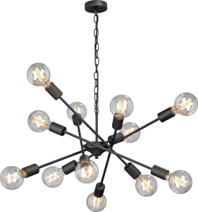 Подвесная люстра Vitaluce V4750-1/12 черная 12ХE27Х60Вт