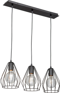 Подвесная люстра Vitaluce V4383-1/3S черная 3ХE27Х60Вт