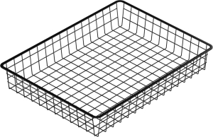 Корзина проволочная Larvij 555x410x85 мм 15 кг черная 