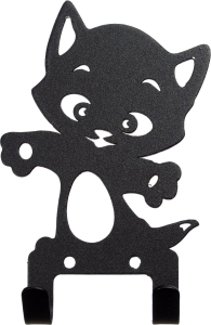 Крючок универсальный FIREWOOD Котенок черный 130х100х30 мм 