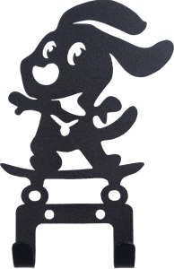 Крючок универсальный FIREWOOD Щенок на скейте черный 130х100х30 мм 