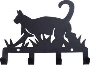 Крючок универсальный FIREWOOD Кошка в траве черный 130х100х30 мм