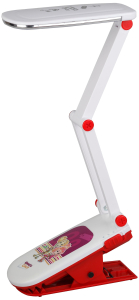 Настольная лампа для рабочего стола ЭРА NLED-424 2,5 Вт на прищепке красная