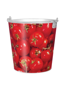 Ведро оцинкованное с принтом "помидоры" 5 литров
