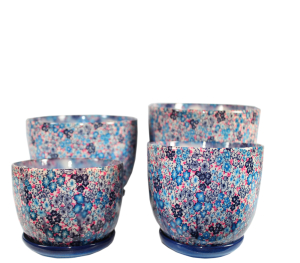 Кашпо Бочонок 2с блюдцем миксD16 H13