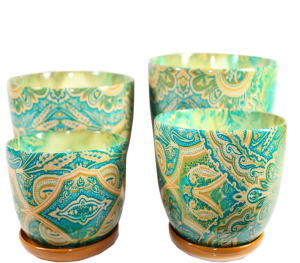 Кашпо Бочонок 1с блюдцем миксD13 H10,5