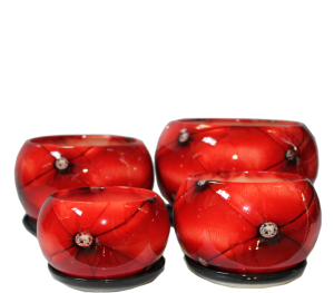 Кашпо Шар 3с блюдцем миксD13 H13