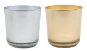 Кашпо стеклянное CLAUDIA металлик H13,5 D13см