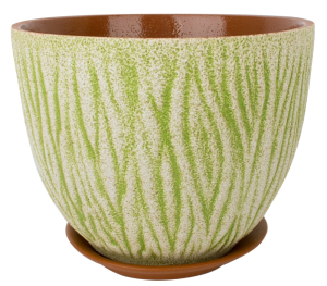 Горшок керамический Кора лайм с поддоном D15 H11