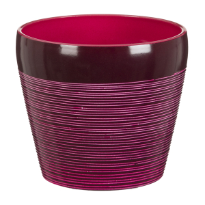 Кашпо Scheurich 808 d17 h14 см керамическое горизонтальные полосы рубин